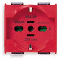 2P+E 16A universal outlet red