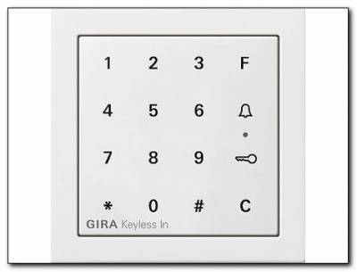 Keyless In klaw.kod. Gira F100 biały