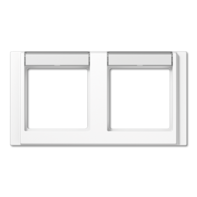 Ramka 2-krotna pozioma z polem opisowym, biały