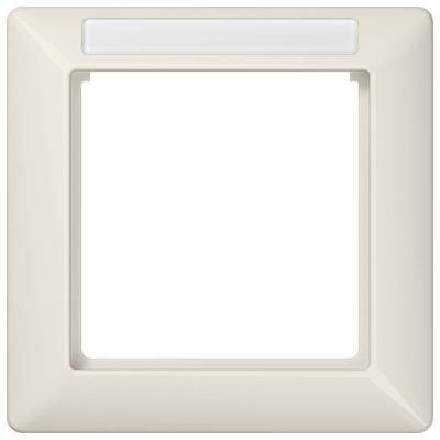 Ramka 1-krotna z polem opisowym, kremowy