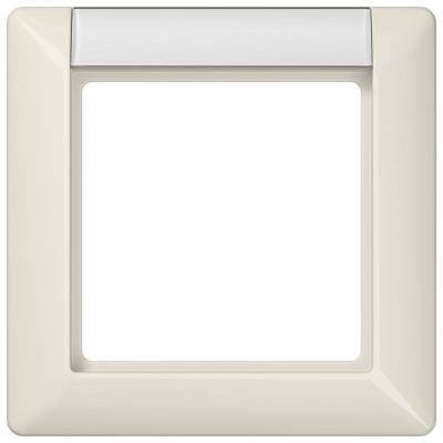 Ramka 1-krotna z polem opisowym, kremowy