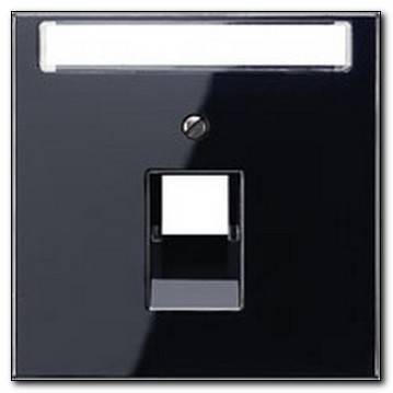 Płytka centralna RJ11/RJ45, 1-krotna, czarny
