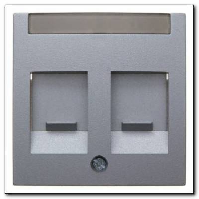 Element centralny podwójny z zasuwami chroniącymi przed kurzem z polem opisowym; alu; B.1/B.7 Glas Numer katalogowy: 11811404