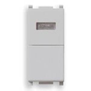 Przycisk 1P, NO, 10A, wskaźnik biały, 1M, srebrny