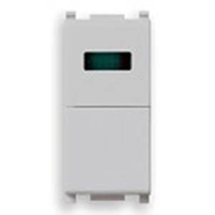 Przycisk 1P, NO, 10A, wskaźnik zielony, 1M, srebrny