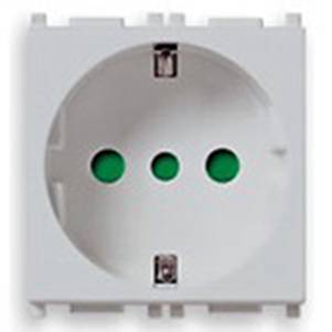 Gniazdo 2P+E, 16A, standard P30, 2M, srebrny