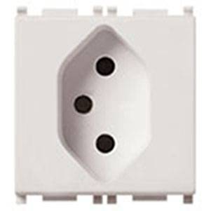 Gniazdo 2P+E, 10A, standard szwajcarski, typ 13, 2M, biały