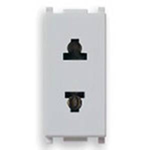 Gniazdo 2P, 16A, standard amerykański, ø4,8mm, 1M, srebrny