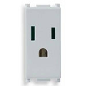 Gniazdo 2P+E, 15A, 127V, standard amerykański, SICURY, 1M, srebrny