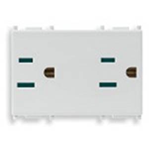 2 gniazda 2P+E, 15A, 127V, standard amerykański, SICURY, 3M, biały