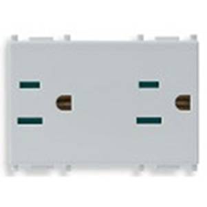 2 gniazda 2P+E, 15A, 127V, standard amerykański, SICURY, 3M, srebrny