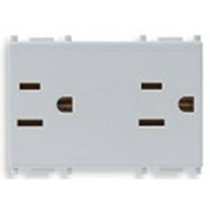 2 gniazda 2P+E, 15A, 127V, standard amerykański, 3M, srebrny