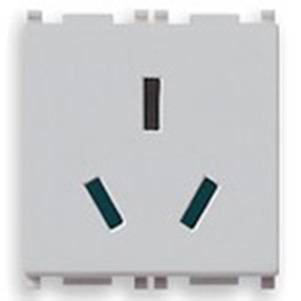 Gniazdo 2P+E, 20A, standard chiński, SICURY, 2M, srebrny