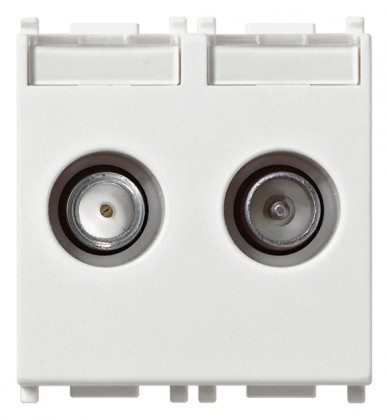 Pojedynczy łącznik 2-wyjściowy TV-RD-SAT, biały