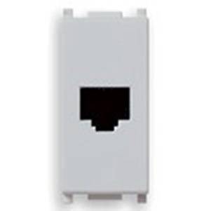 Gniazdo telefoniczne, RJ12, 1M, srebrny