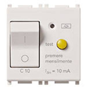 Wyłącznik różnocowo-prądowy 1P+N, 10mA, C10, 2M, biały
