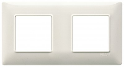 Ramka ozdobna, technopolimer, 4M (2+2), granitowy biały