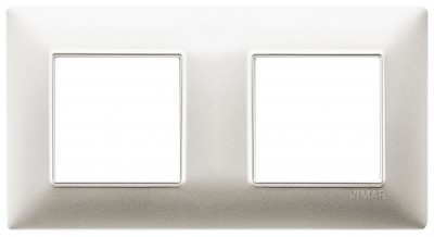 Ramka ozdobna, technopolimer, 4M (2+2), matowy nikiel