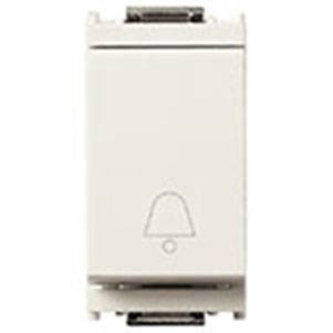 Przycisk 1P, NO, 10A, symbol - dzwonek, 1M, biały