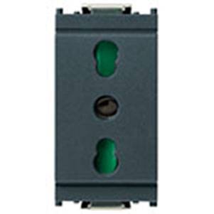 Gniazdo 2P+E, 16A, standard P17/11, 1M, zielony