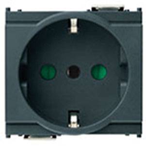 Gniazdo 2P+E, 16A, standard P30, 2M, antracyt