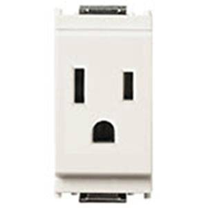 Gniazdo 2P+E, 15A, 127V, standard amerykański, 1M, biały