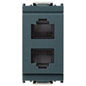 2 gniazda telefoniczne RJ11, 1M, antracyt