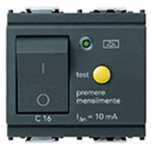Wyłącznik różnocowo-prądowy 1P+N, 10mA, C16, 2M, antracyt