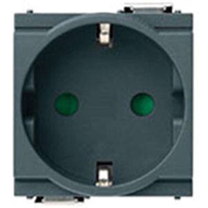 Gniazdo 2P+E, 16A, standard niemiecki, SICURY, 2M-zmniejszony, antracyt