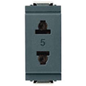 Gniazdo 2P, 15A, standard amerykański, ø4,8mm, 1M, antracyt