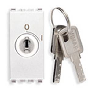 Łącznik 2P z kluczykiem, 16AX, 1M, biały