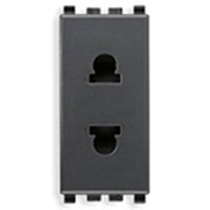 Gniazdo 2P, 16A, standard amerykański, SICURY, 1M, antracyt