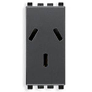 Gniazdo 2P+E, 10A, standard argentyński, SICURY, 1M, antracyt
