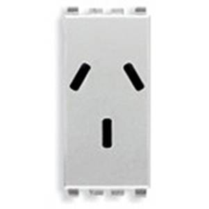 Gniazdo 2P+E, 10A, standard argentyński, SICURY, 1M, srebrny