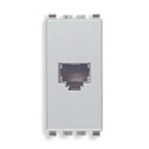 Gniazdo telefoniczne, RJ11, 1M, srebrny