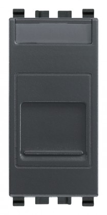 Gniazdo komputerowe, RJ45, kat.6, UTP, 1M, antracyt