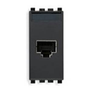 Gniazdo komputerowe, RJ45, kat.5e, Netsafe FTP110, 1M, antracyt