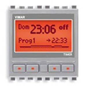 Zegar 1-kanałowy, styk przełączny, 2M, srebrny