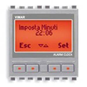 Zegar  alarmem, 120-230V, 2M, srebrny