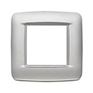 Ramka ozdobna, Round, metal lakierowany, 2M, matowy srebrny