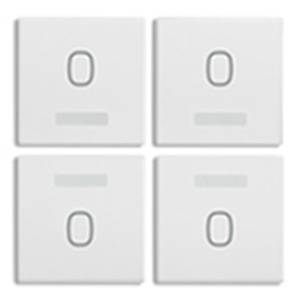 4 przyciski, 1M, Symbol O, biały