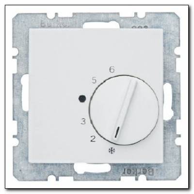 Regulator temperatury pomieszczenia z zestykiem zmiennym i elementem centralnym; śnieżnobiały; B.Kwadrat Numer katalogowy: 20268989