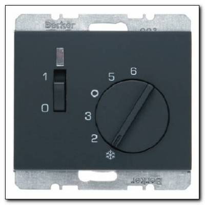 Regulator temperatury pomieszczenia 24V z zestykiem zwiernym, elementem centralnym i łącznikiem; antracyt, mat; K.1 Numer katalogowy: 20317106