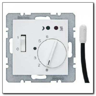 Regulator temperatury podłogowej z zestykiem zwiernym, elementem centralnym i łącznikiem; śnieżnobiały; B.1/B.3/B.7 Glas Numer katalogowy: 20341909