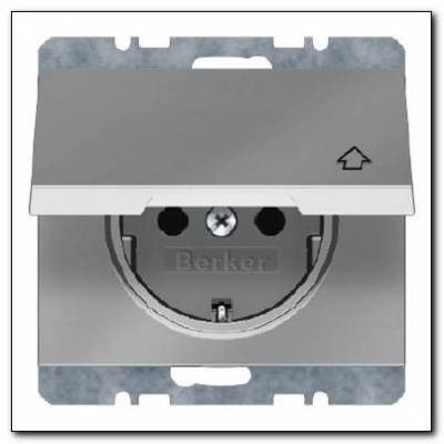 Gniazdo SCHUKO z pokrywą z podwyższoną ochroną styków; stal szlachetna nierdzewna; K.5 Numer katalogowy: 47517104