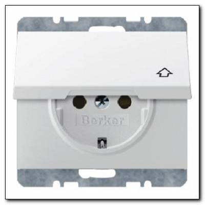 Gniazdo SCHUKO z pokrywą z podwyższoną ochroną styków; śnieżnobiały; K.1 Numer katalogowy: 47517109