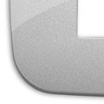 Ramka ozdobna Round, 2M-centralnie (do puszki 3M),, malowany technopolimer, srebrny