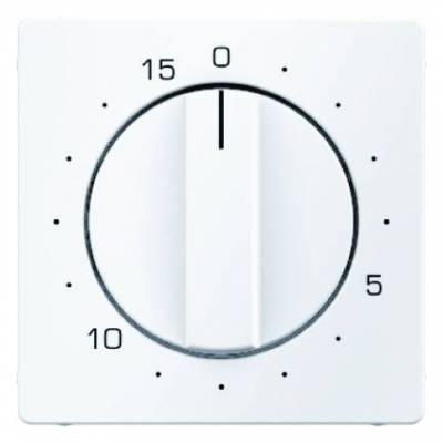 Element centralny z pokrętłem regulacyjnym do mechanicznego łącznika czasowego 0-15 min.; śnieżnobiały, aksamit; Q.1 Numer katalogowy: 16326089