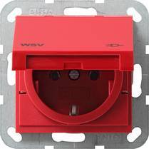 Gniazdo SCHUKO do obw.bezp klapka System 55 czerwony