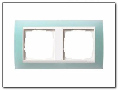 Ramka podwójna do białych Gira Event Opaque seledynowe